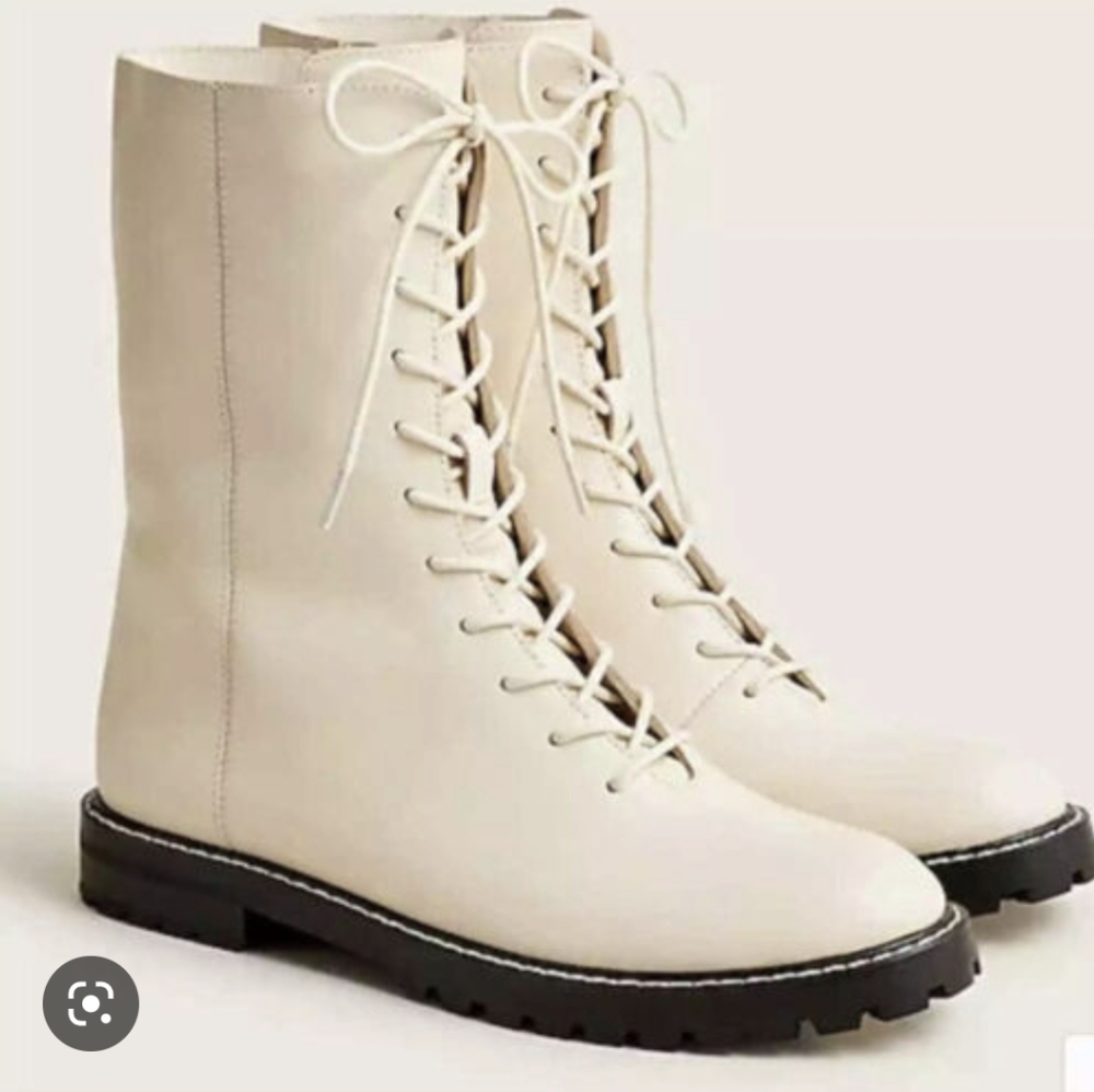 J Crew Gwen Lug Boot in Bone - 9